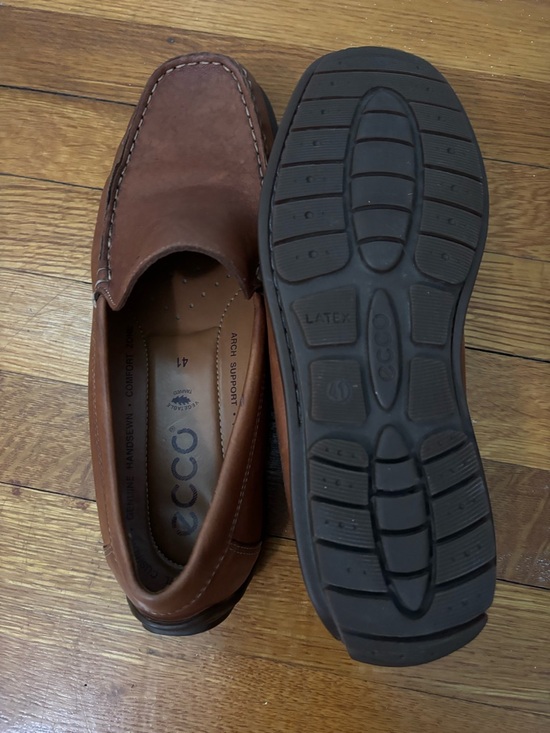 Ecco Men\'s Cognac Leather Slip-On Loafers main image 4